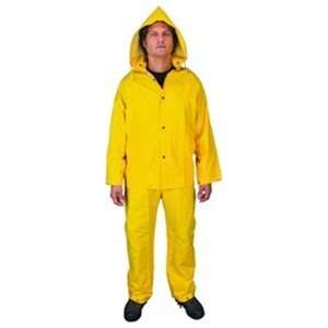  7XL 3Pc CLASSIC 0.35mm Yellow PVC/Polyester Rain Suit 