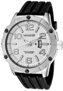 Lancaster Watch OLA0478BN Mens Trendy Light Silver Textured Dial 