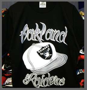Oakland Raiders T Shirt Vintage Air Brush Style Starter Snapback XL 