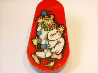 Vintage Noisemaker toy w clown  