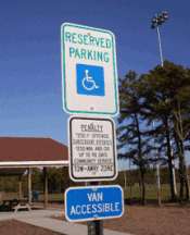 reserved parking disabled sign with NJ state specified penalty fine 