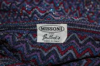 MISSONI Women Vtg DISCO Zig Zag DRESS Sweater Sz M  