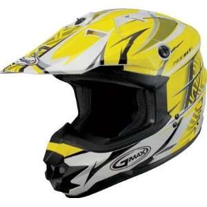  G Max GM76X Helmet, Yellow/White/Black Player, Size Md 