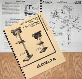 DELTA 17 900, 14 040 Drill Press Op/Part Manual  