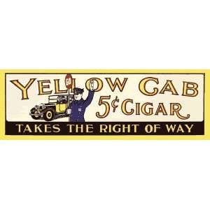 Yellow Cab Cigar Porcelain Refrigerator Magnet  Kitchen 