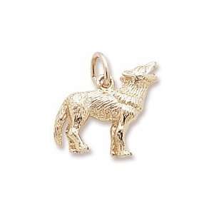  Wolf Charm in Yellow Gold Jewelry