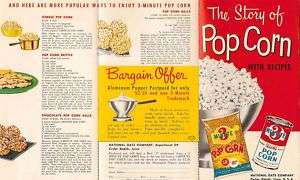 Vtg Brochure 3 Minute Popcorn Story Recipes Pop Corn  