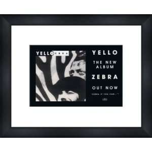  YELLO Zebra   Custom Framed Original Ad   Framed Music 