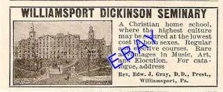 1900 WILLIAMSPORT PA DICKINSON SEMINARY AD SCHOOL  