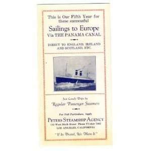  Peters Steamship Agency Brochure Sailings Europe 1928 