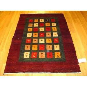  4x5 Hand Knotted Gabbeh Persian Rug   511x40