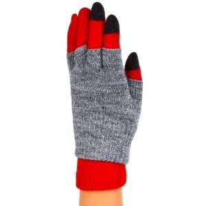  Texting Gloves   Silver and Red