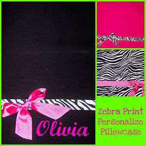 Pink Black Zebra Print Personalized Pillowcase Standard Size  