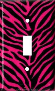 Hot Pink & Black Zebra II Single Toggle Light Switch  