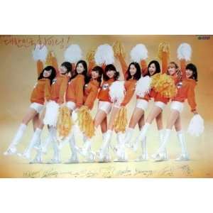 Girls Generation SNSD pom poms POSTER 34 x 23.5 orange bkgrnd Girls 