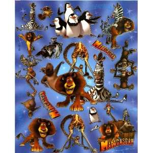 Madagascar Movie Sticker Sheet D143 ~ Alex the Lion ~ Marty the Zebra 