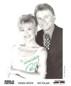 VANNA WHITE & PAT SAJAK WHEEL OF FORTUNE Autographed  