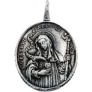   .Rose Of Lima And St.Gertrude Pendant W/ 24 Inch Chain 31.00X26.50 mm