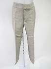 ZARA WOMAN Light Gray Linen Pleated Slant Pocket Dress Pants Trousers 