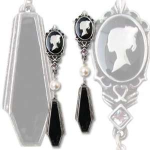  Coffin Drop Cameos Earrings Jewelry