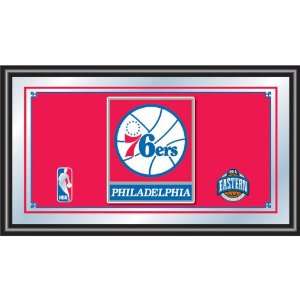 Philadelphia 76ers NBA Framed Logo Mirror   Game Room Products Mirrors 