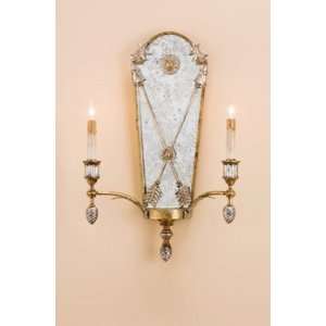 Currey and Company 5314 2 Light Napoli Wall Sconce, Gold Leaf/Vintage 
