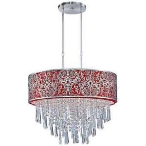  Maxim Rapture 21 Wide Red and Satin Nickel Pendant Light 