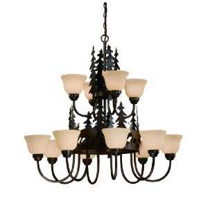  Vaxcel Lighting CH55412BBZ Burnished Bronze Bryce Rustic 