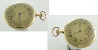 Mint Deco 18k Gold Cartier Dress Pocket Watch 1925  