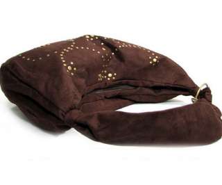 Womens Chamois Leather Stud Deco Big Shoulder Bag SS923  