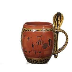  Coral Petroglyph Mug with Spoon