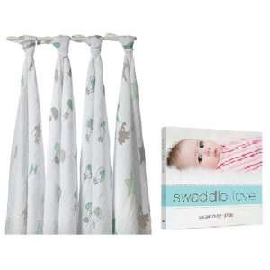   Anais 4 Pack Up Up and Away Swaddle Set with Swaddle Love Book Baby
