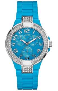 NEW GUESS U11622L9 Status In the Round Blue Watch  