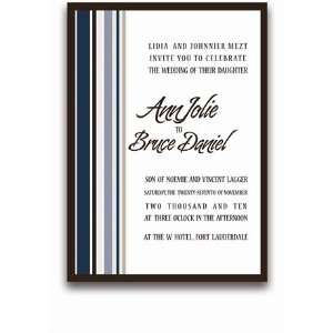  30 Rectangular Wedding Invitations   Cool Stripes Office 