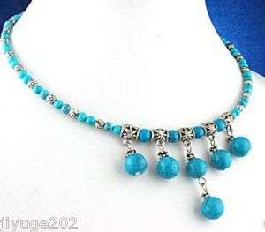 Genuine Tibet silver Turquoise Necklace /Halskette  