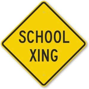  School Xing Fluorescent Yellow Sign, 24 x 24 Office 