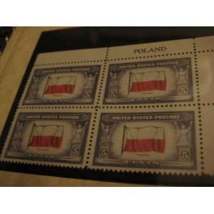   Countries Commemorative Postage Stamp (Poland), Plate Block of 4