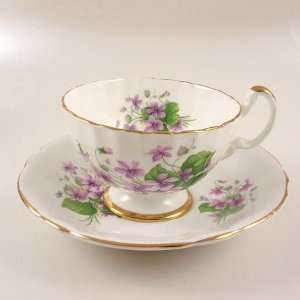  Consort English Fine China Violets Tea Cup & Saucer 