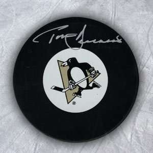  TOM BARRASSO Pittsburgh Penguins Autographed Hockey PUCK 