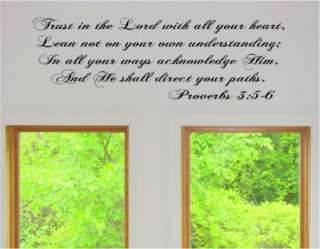 Trust in the Lord Vinyl Wall Art Words Decals Stickers Decor Religious 