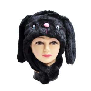  New Animal Fleece Hats   Cute Black Puppy HATCW111279 