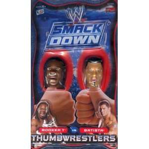  WWE Smack Down Thumbwrestlers Booker T Vs. Batista Toys & Games
