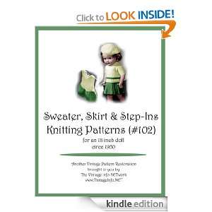 Sweater, Skirt and Step In Knitting Patterns for 18 Inch Doll (#102 