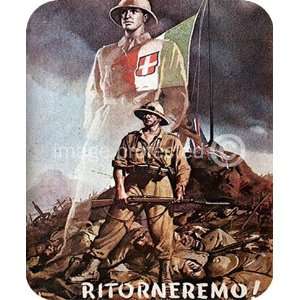  Vintage Italian WW2 Propaganda Ritorneremo MOUSE PAD 