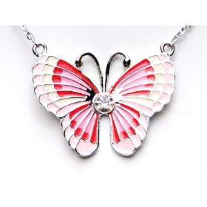   Painted Wings Butterfly Flying Summer Spring Pendant Necklace Jewelry