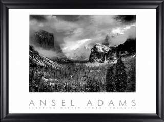   Adams Clearing Winter Storm Yosemite Framed Black & White B&W Print