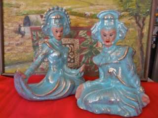 Lovely Large Pair of Vintage Porcelain Siam Dancers  