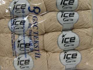Lot of 8 Skeins ICE THIN CHENILLE Hand Knitting Yarn Cream  