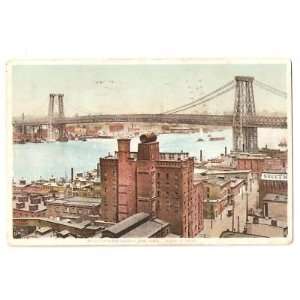  Vintage Postcard Williamsburg Bridge New York City 1914 