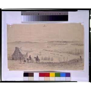 Drawing The plains of Manassas, looking towards the Bull Run Mountains 